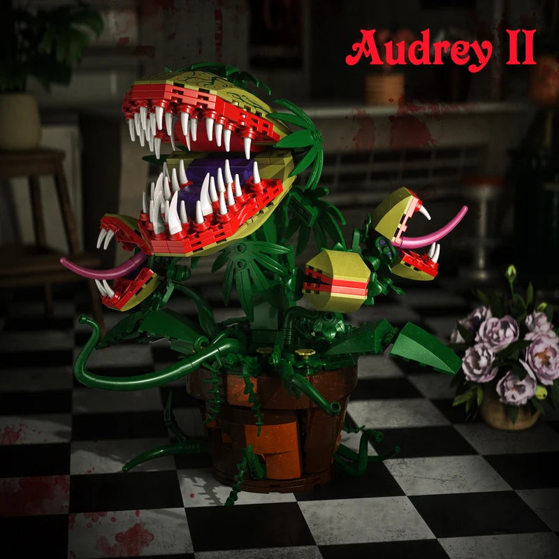 Piranha Plant Audrey II Building Blocks Set - Horror Flower Shop Decor, Halloween & Christmas Gift, 629 Pieces