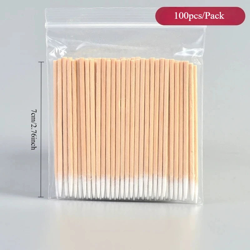 Precision Cotton Swabs for Makeup & Nail Touch-Ups - 100/200/300/500 Pcs