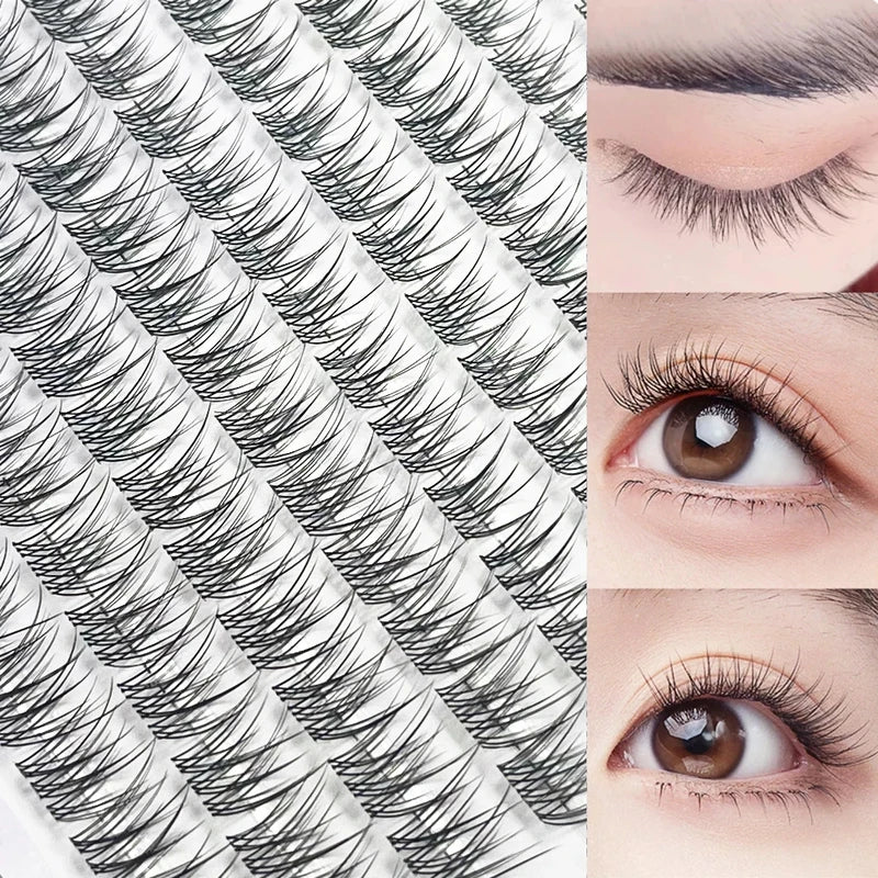 120 Bundles Mink False Eyelashes 3D Russian Cluster Makeup Extensions
