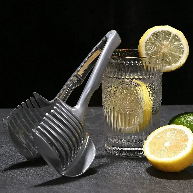 Kitchen Fruit Slicer for Citrus Tomatoes & Onion - Stainless Steel Handheld Tool