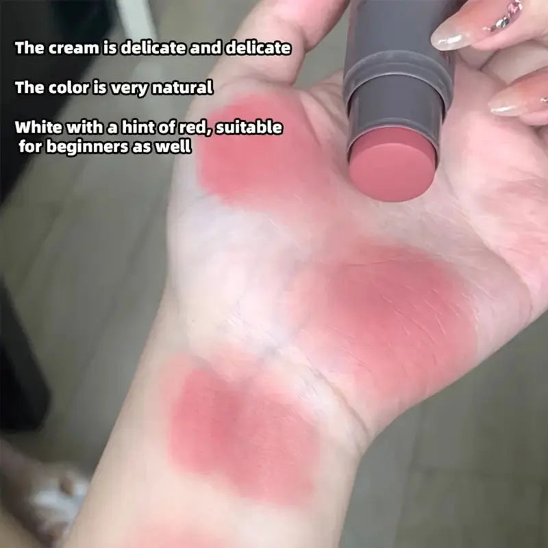 Double Head Powder Blusher Lip and Cheek Dual-Use Matte Rouge Stick Natural Makeup