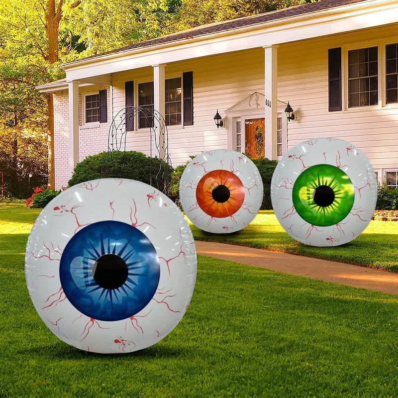 Halloween Inflatable Bloodshot Eyeball Decorations Indoor Outdoor Garden - 55cm