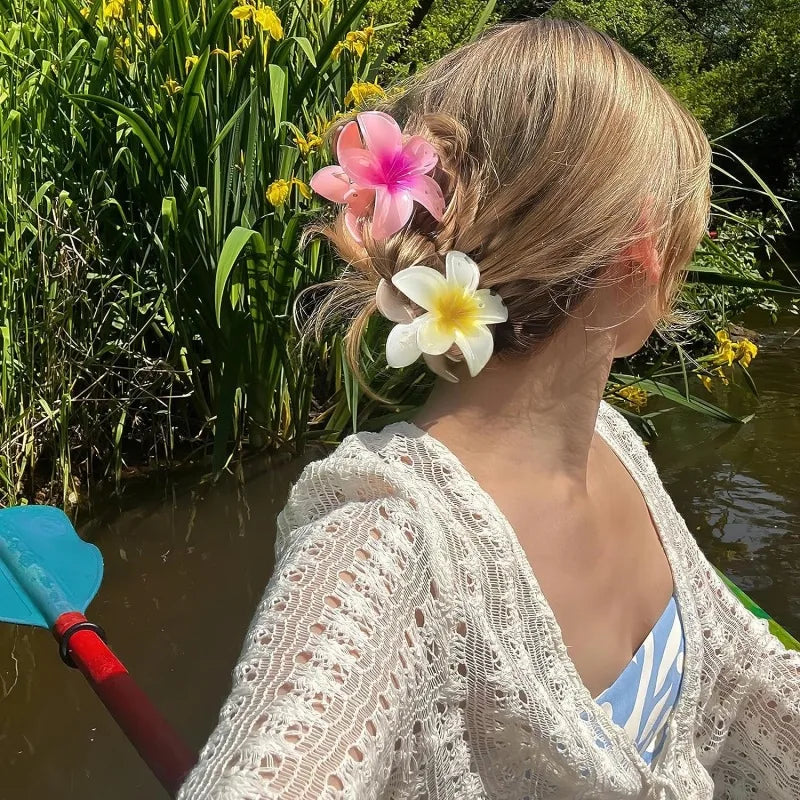 Vacation Egg Flower Hair Clips for Girls Boho Beach Hair Accessories