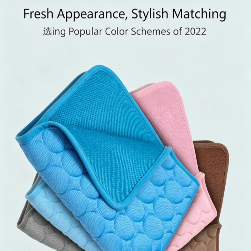 Cooling Pet Bed Mat - Washable Ice Gel Mattress for Dogs & Cats