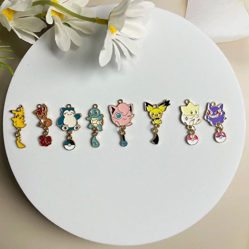 8pcs Cartoon Charms Jewelry Accessory Kit for Necklace Earrings Keychains DIY