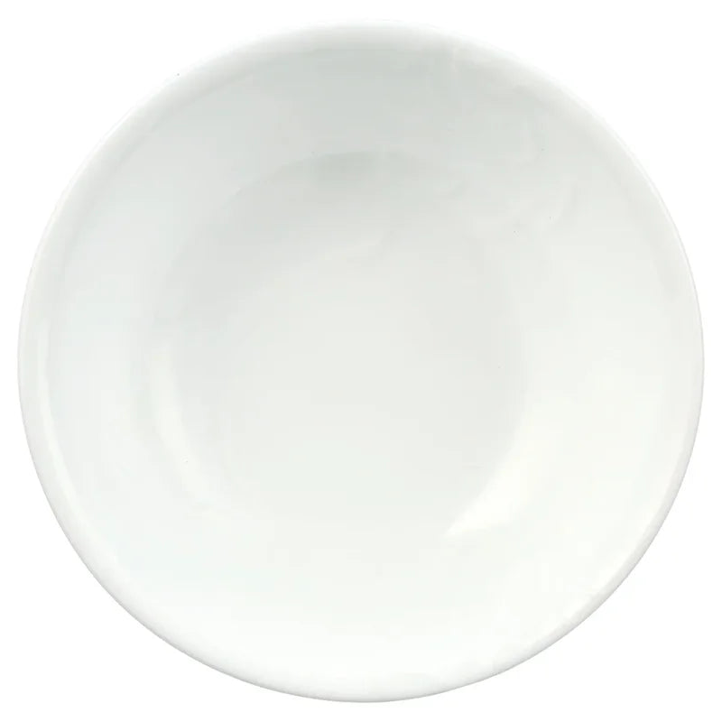 White Embossed Ceramic Soup & Cereal Bowls - Lightweight, Microwave & Dishwasher Safe