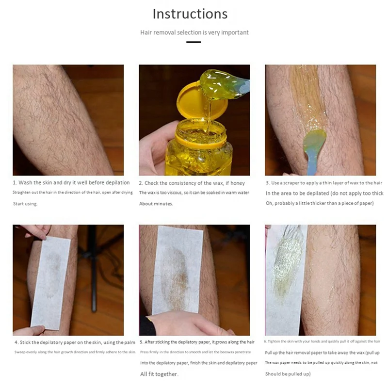 Depilatory Wax Paper Sheets for Face Body Legs - 400 Pieces