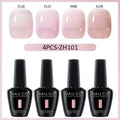 4pcs Translucent Color Gel Nail Polish Kit for Autumn Winter UV Nails