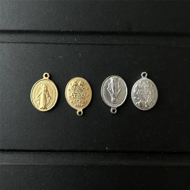 Religious Jesus Charms Pendant Set for Jewelry Making - Stainless Steel, Multiple Colors