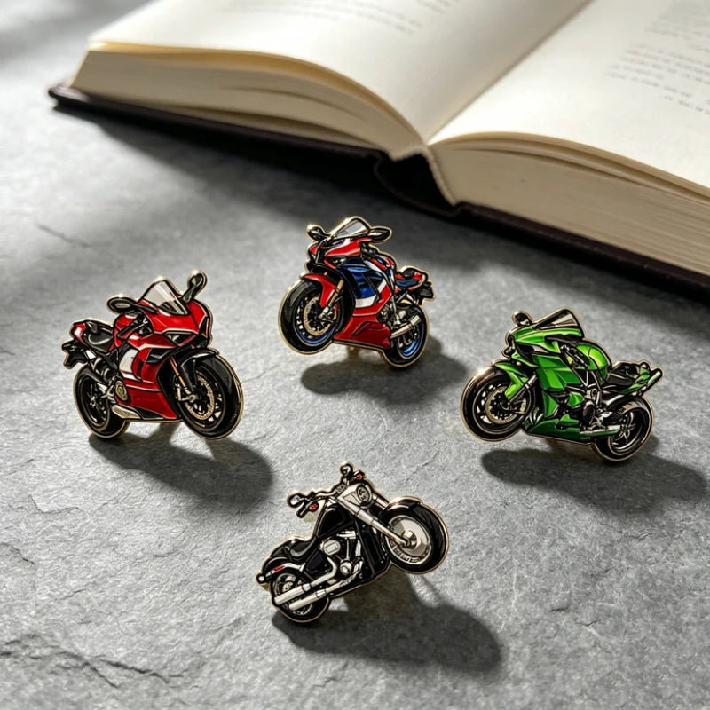 4pcs Motorcycle Brooch Pins for Kawasaki Ninja ZX-10RR Enamel Accessories