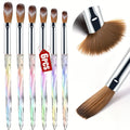 6-Piece Acrylic Nail Brush Set with Multi-Size Aurora Color Professional Nail Art Tools