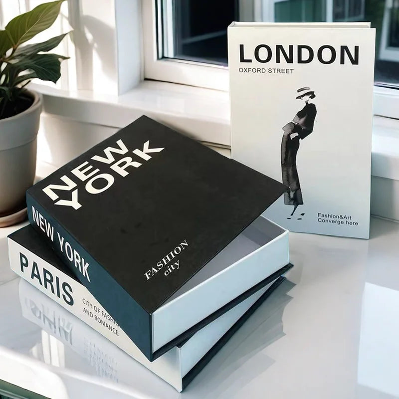 Luxury Fake Book Storage Box Home Decor Decorative Books for Interior Design