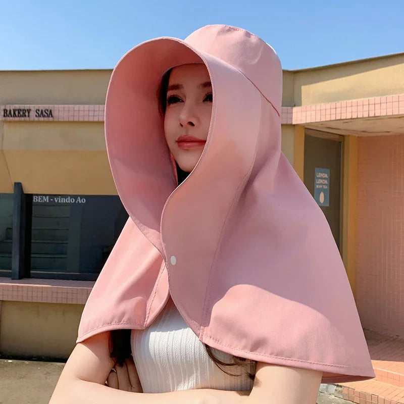 Sun Hat with Neck Cover - Wide Brim UV Protection Outdoor Hat for Fishing Hiking Beach