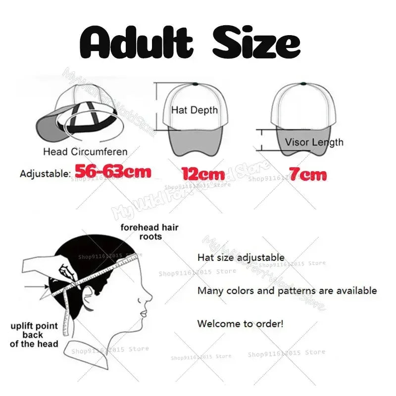 Kids Baseball Cap Cartoon Anime Print Hat - Breathable Kid's Sun Hat for Boys Girls