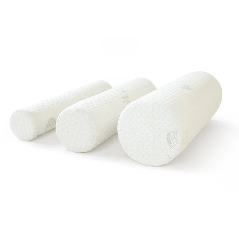 Memory Foam Cervical Neck Roll Pillow Bolster Support for Bed Yoga Legs Back