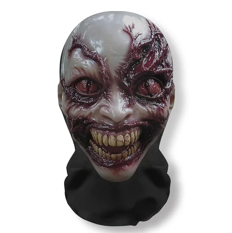 Halloween Ghost Face 3D Mask Balaclava Full Face Mesh Skull Headcover Cosplay Prop