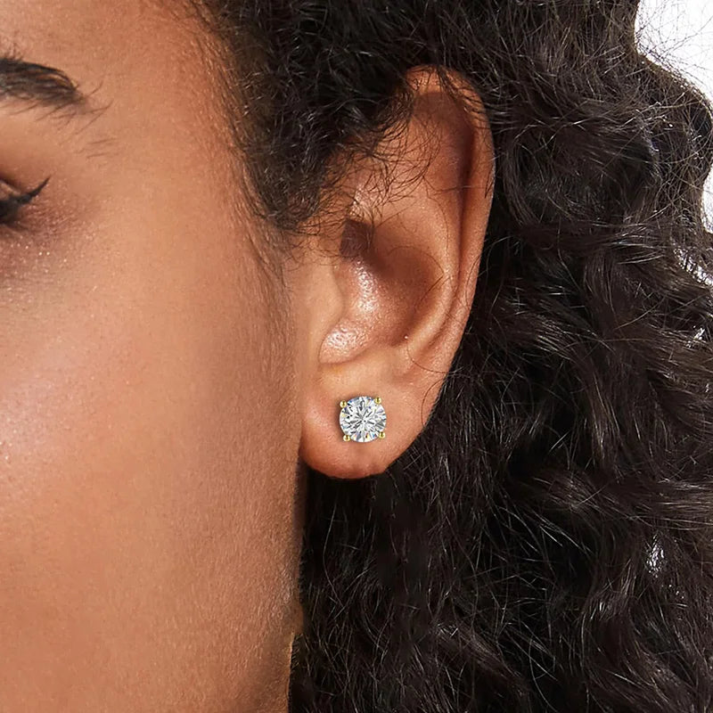 Moissanite Stud Earrings for Women Men 0.1-5ct D Color Round Diamond Jewelry