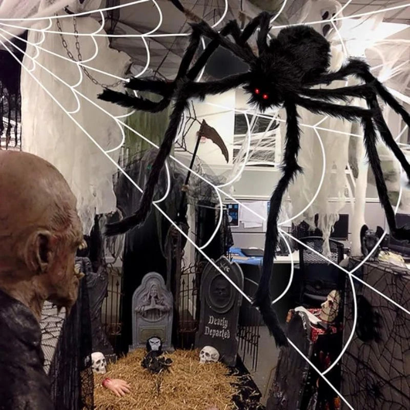 Giant Black Spider Halloween Outdoor Decoration Props for Haunted House & Party