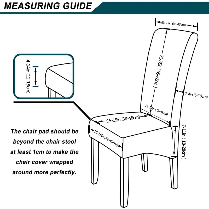 Stretch Dining Chair Cover Set 1/2/4pcs Jacquard XL Size Wedding Banquet Anti-Dirt