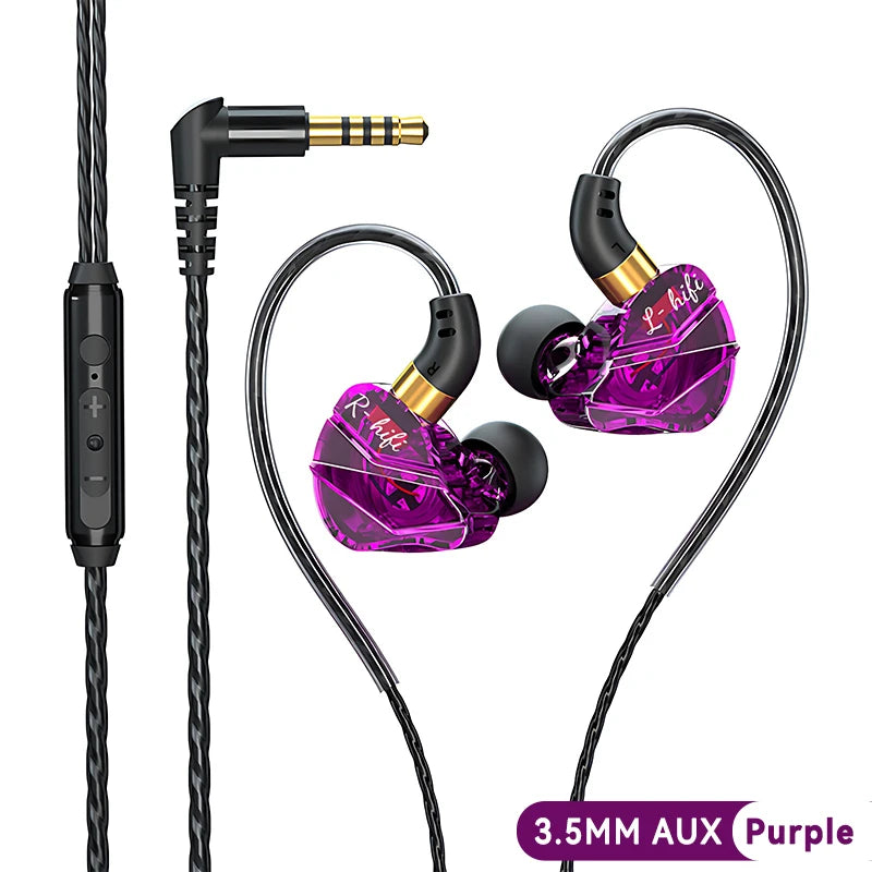 Heavy Bass In-Ear Headphones with Digital Chip & Mic - Wired 3.5MM/Type-C for Samsung & Android