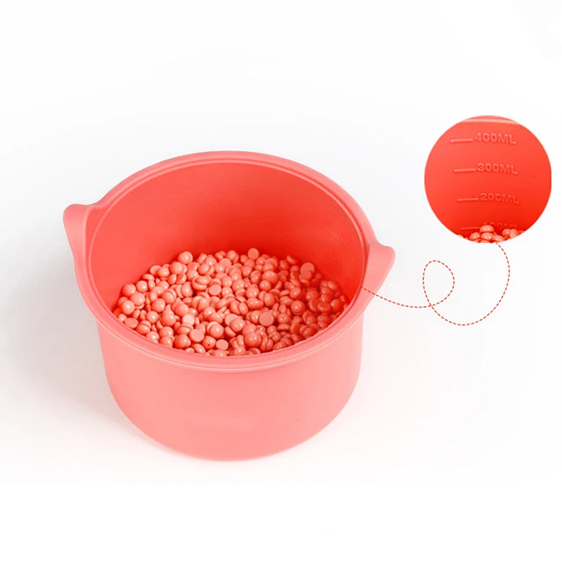 Wax Warmer Silicone Replacement Bowls with Stirring Stick for Hair Removal - Heat-Resistant Non-Stick