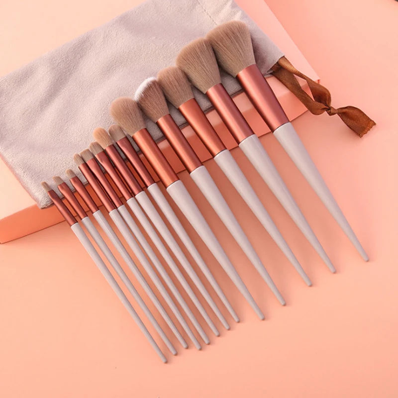 Soft Fluffy Makeup Brush Set - 13/8Pcs Cosmetics Foundation Blush Eyeshadow Kabuki Blending Tools