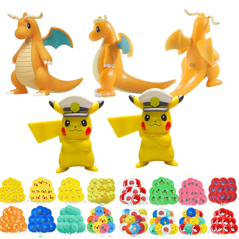 Pokemon Latex Balloons for Birthday Party Decor - Cartoon Pikachu & Poke Ball