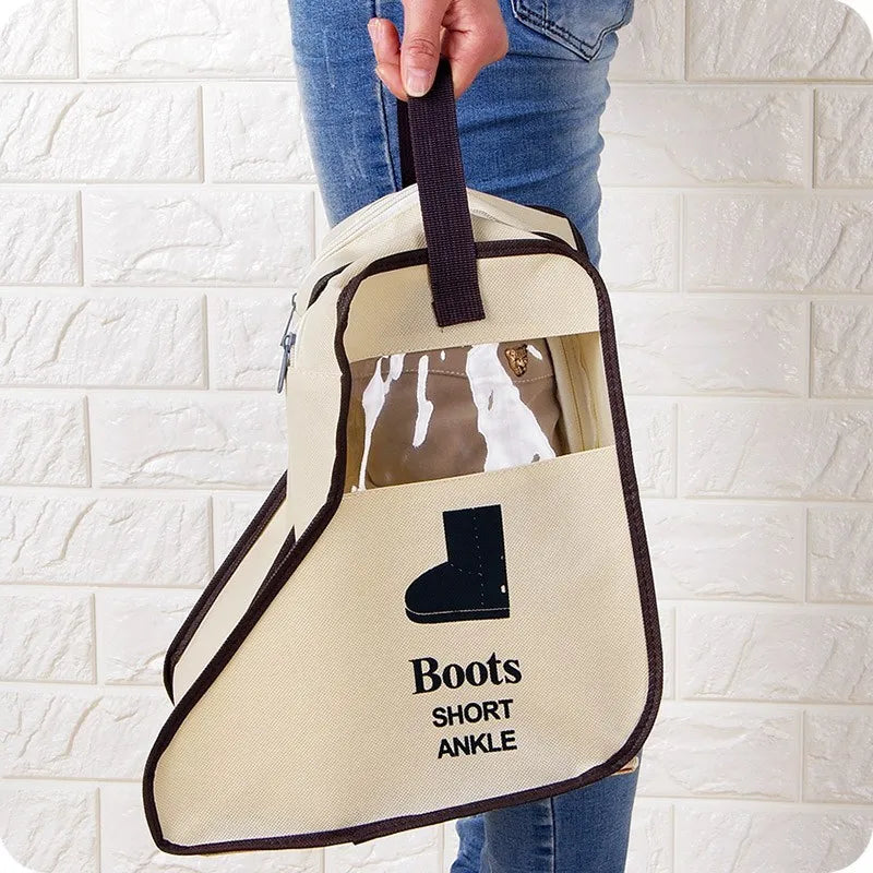 Long Shoe Storage Bags Organizer for Boots Dustproof Travel Zipper Pouch