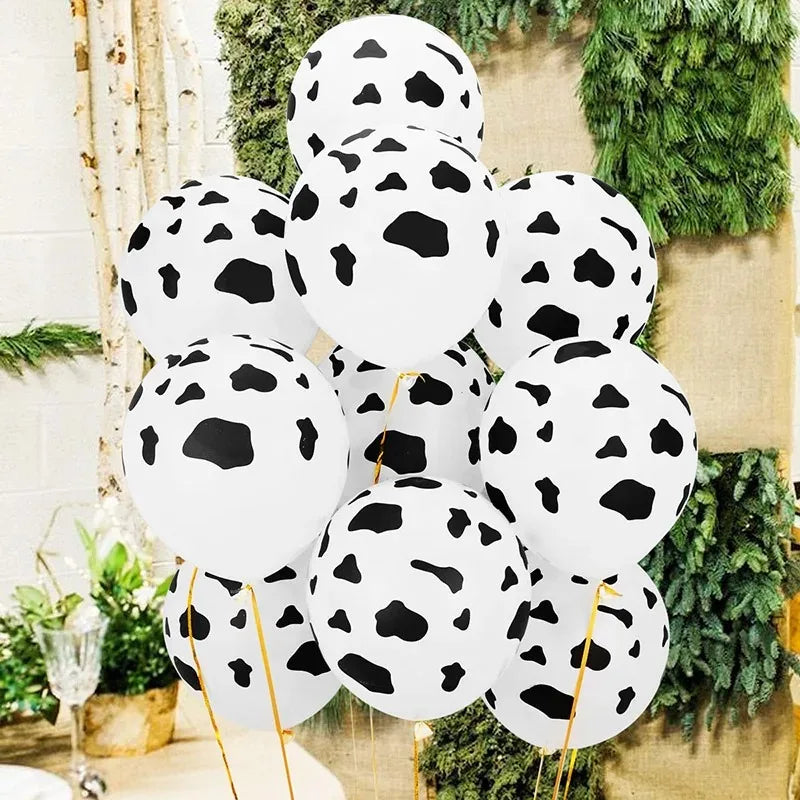 10/20Pcs 12-Inch Milk Cow Print Latex Balloons for Kids Birthday Party Decorations