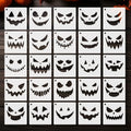 Pumpkin Face Stencils Pack of 25 for Halloween DIY Crafts Home Decor
