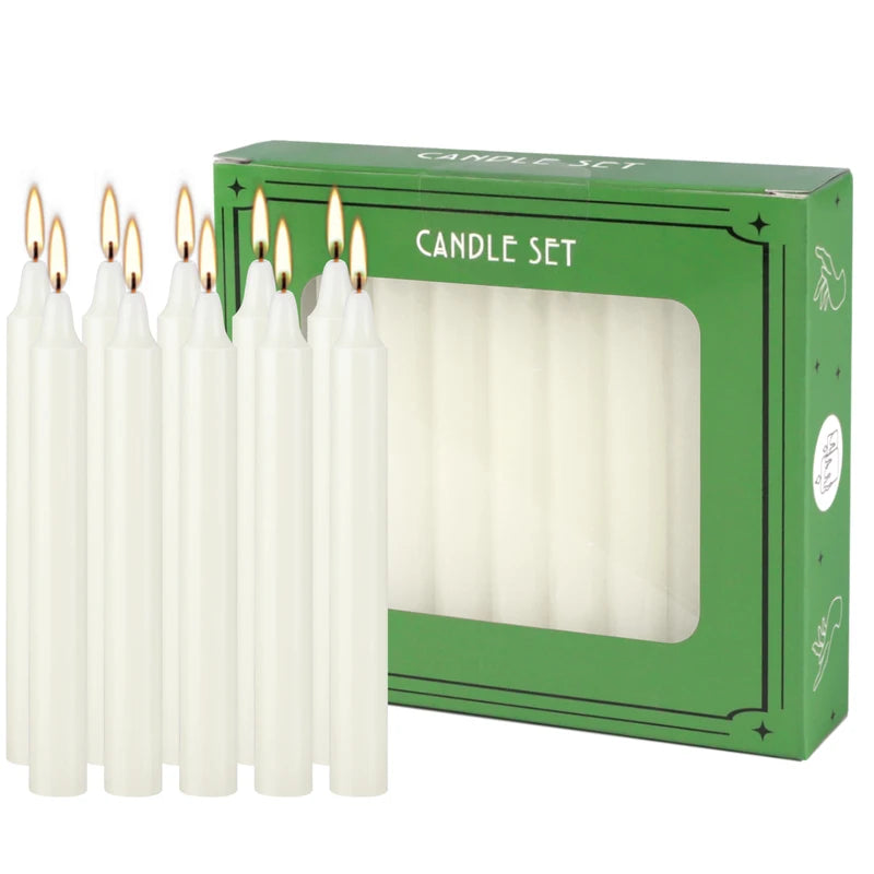 Ivory White 4-Inch Drip-Free Unscented Candles - Perfect for Weddings & Home Decor