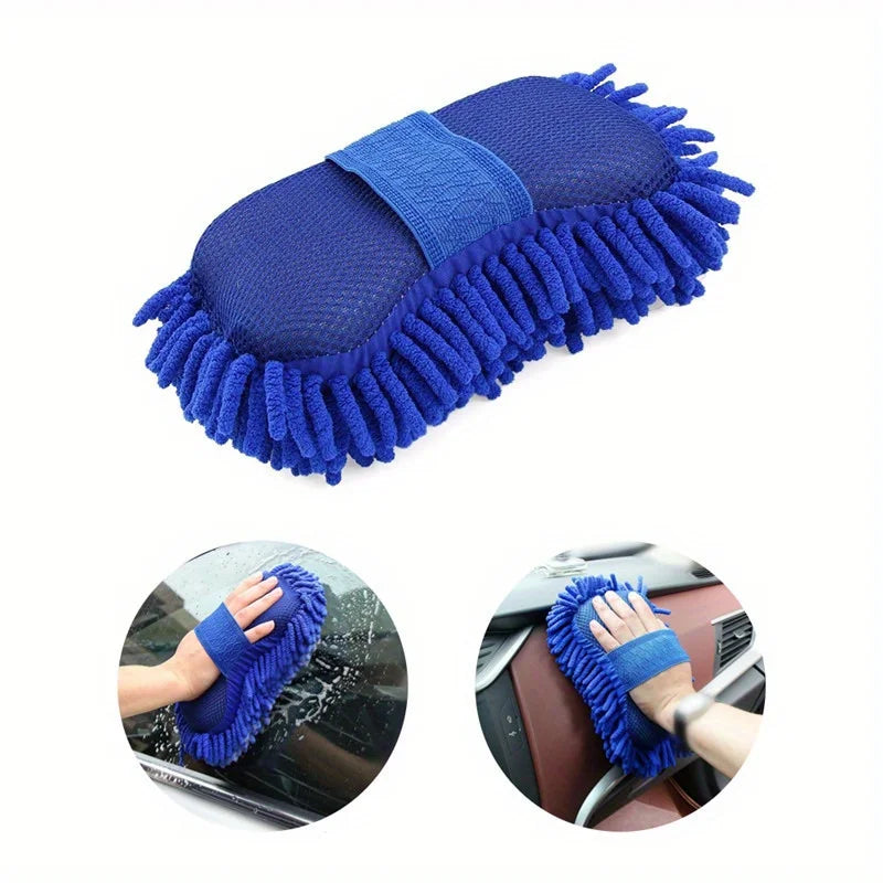 Microfiber Car Cleaning Sponge Tool - Gentle Surface Dirt Removal, Pack of 1 or 2