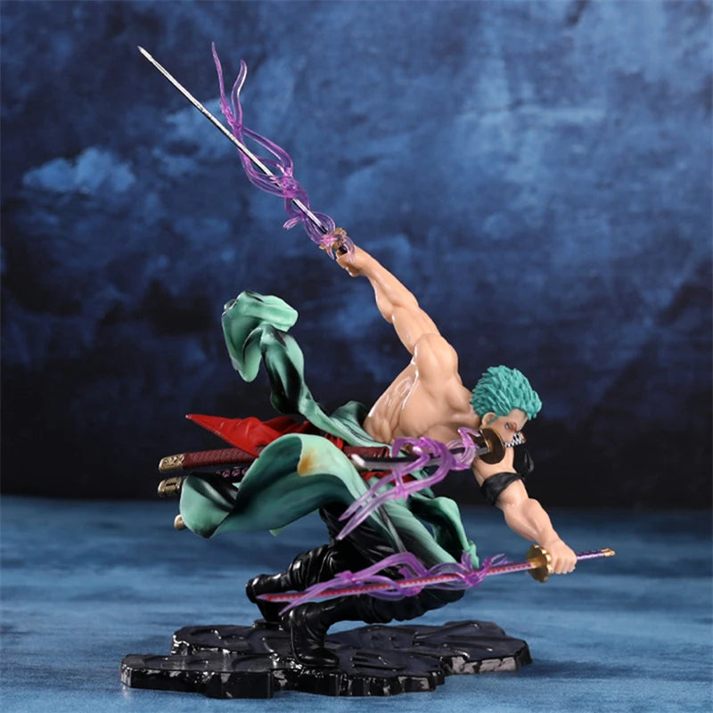 Anime 10CM Action Figure Toys - Roronoa Zoro Three-Blade PVC Collectible Figurine