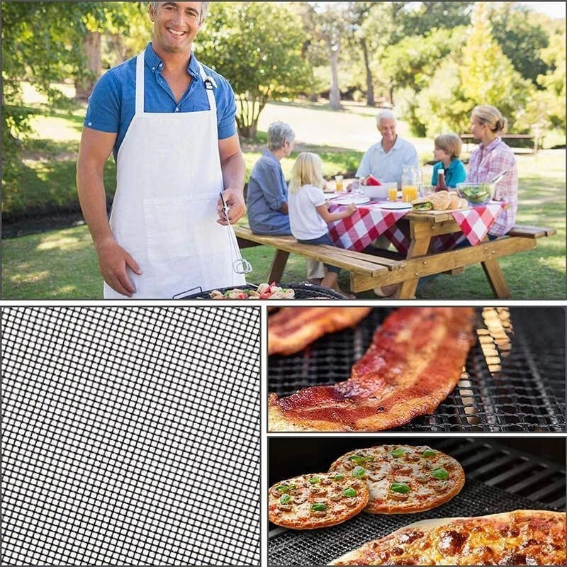 Barbecue Grill Mesh Mats Food Grade High Temperature Resistant Cuttable Liners
