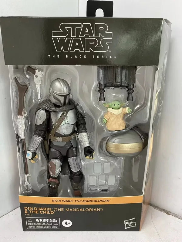 Star Wars Action Figure Set Din Djarin Mandalorian & Yoda - Moveable Joints