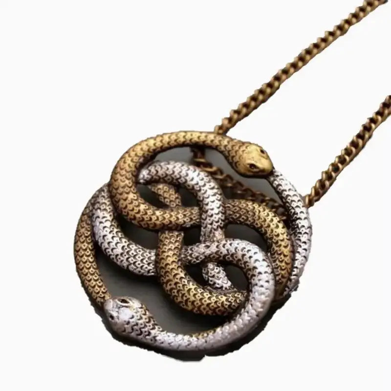 Men and Women Snake Chain Necklace - Retro Elegant Winding Snake Jewelry