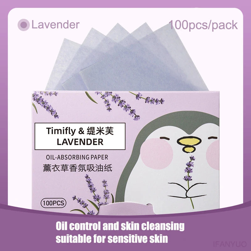 100 Pcs Oil Control Face Blotting Paper for Makeup & Skin Oil Absorption