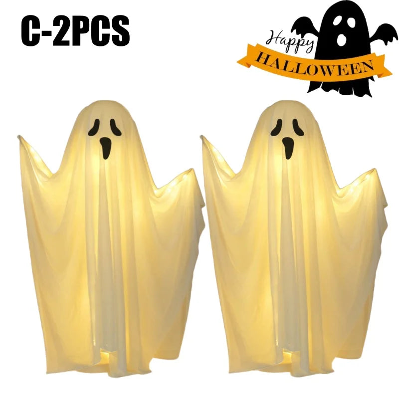 Life-Size Scary Ghost Halloween Decoration - Glow-in-the-Dark Outdoor Figure