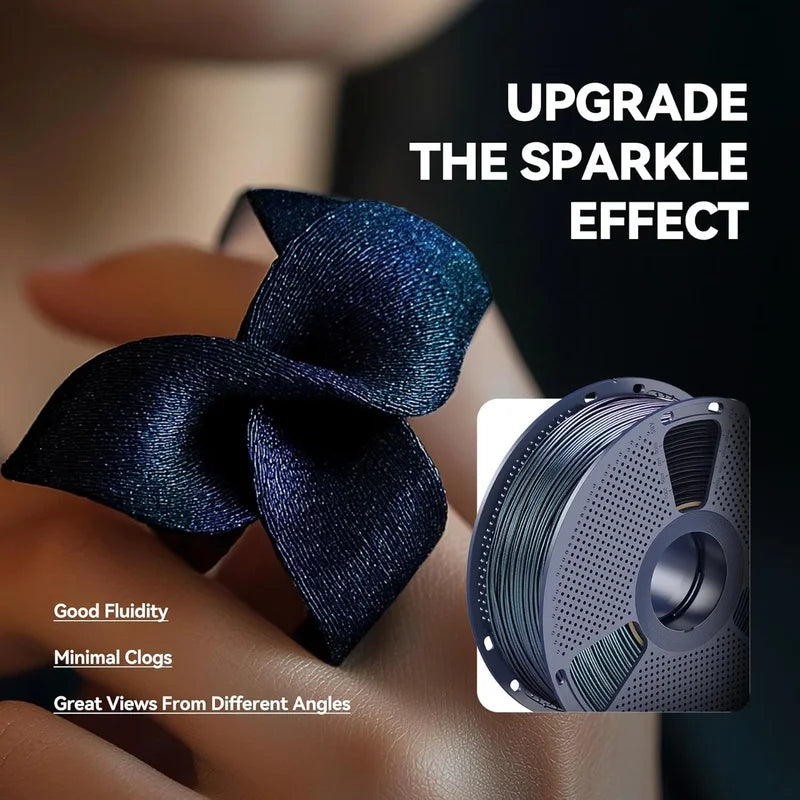 Galaxy PLA 3D Printer Filament Sparkle Glitter Chameleon Changing Colors 1.75MM