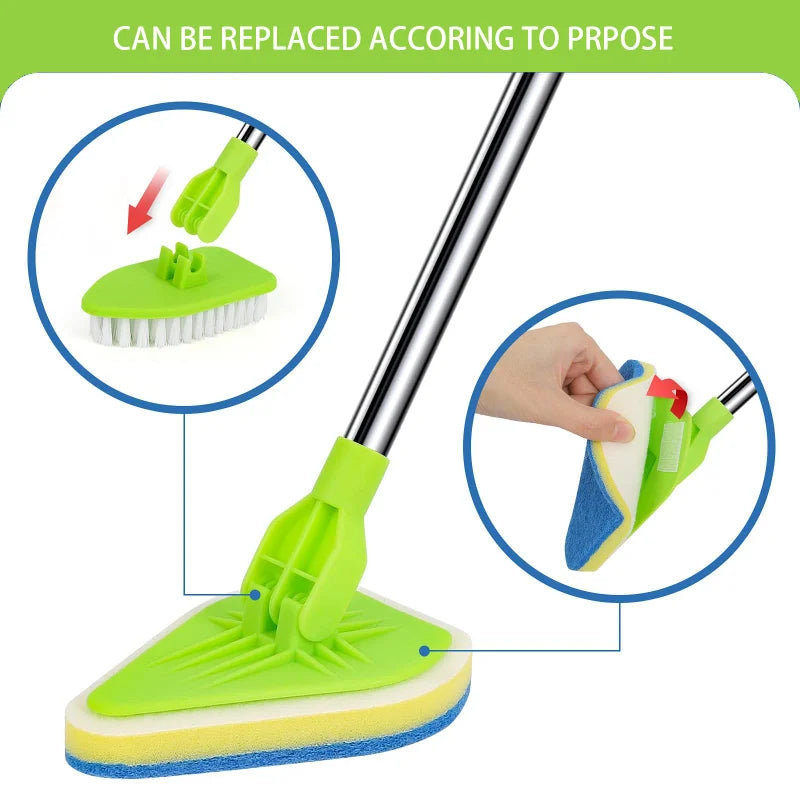 Telescopic Glass Wiper & Multi-Function Cleaning Brush Set - 37" Extendable Handle