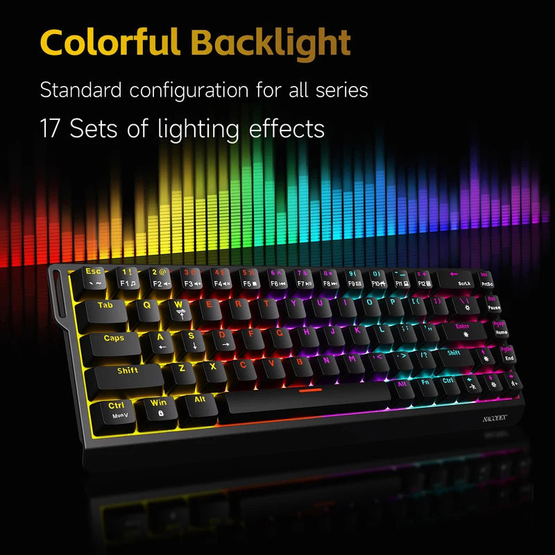 Portable Wired Mechanical Gaming Keyboard RGB Hot-Swappable Lightweight PC