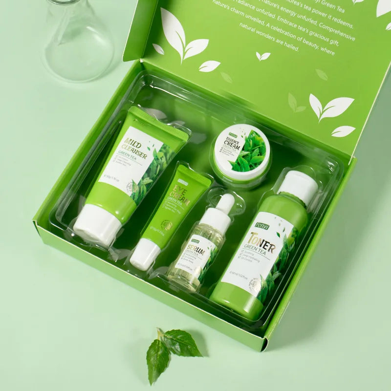Skin Care Set 5pcs Facial Cleanser Toner Serum Moisturizer Eye Cream Kit