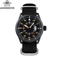 Men's 44mm Quartz Watch Waterproof 50m Large Dial Nylon Strap Analog Timepiece