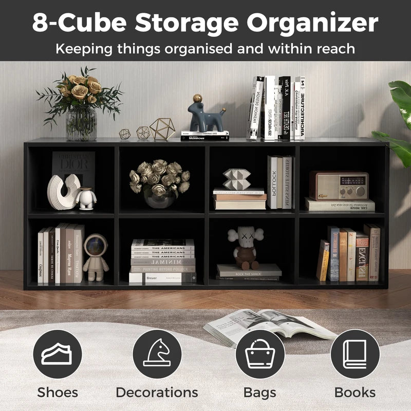 8-Cubby Shoe Organizer Bench with 500 Lbs Weight Capacity - Entryway Storage