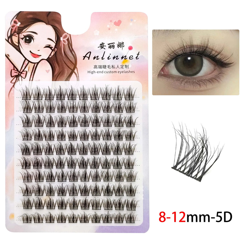 DIY Fluffy Eyelash Clusters Set - Natural Volume Lash Extensions, 10 Rows