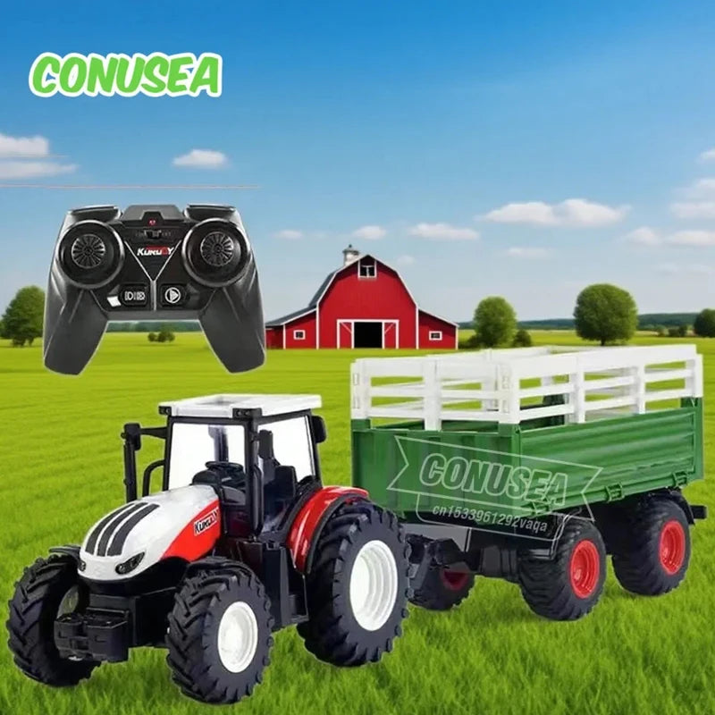 Remote Control Farm Truck & Tractor Set for Kids - 1:24 Scale Educational Toy