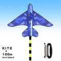 Outdoor Flying Kite with Handle and 100m Line - Blue Camouflage, 145x115cm