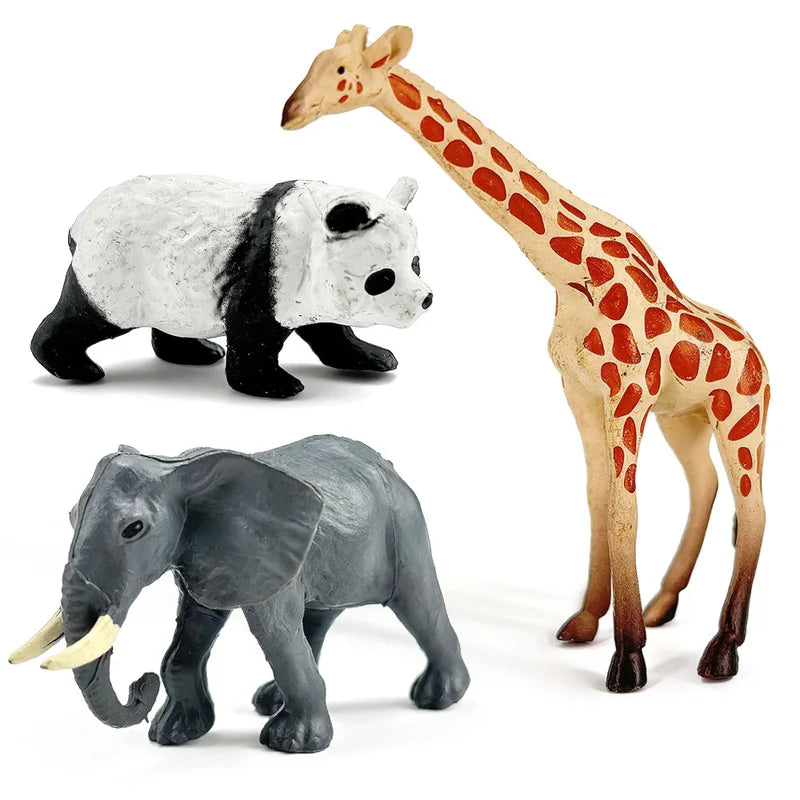 12-Piece Wild Animal Toy Set - Realistic Plastic Animal Models for Children