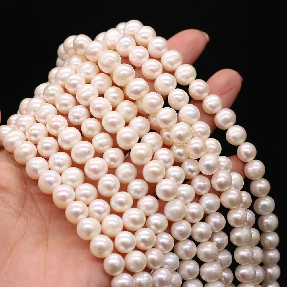 Natural Freshwater Pearl Beads for Jewelry Making - 8-9mm AAA Grade Loose Round Pearls