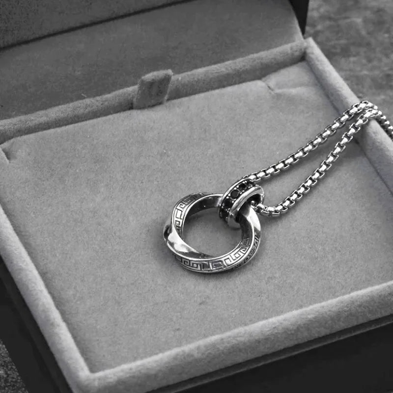 Sterling Silver Necklace Pendant for Women & Men Vintage Hip Hop Jewelry Gift